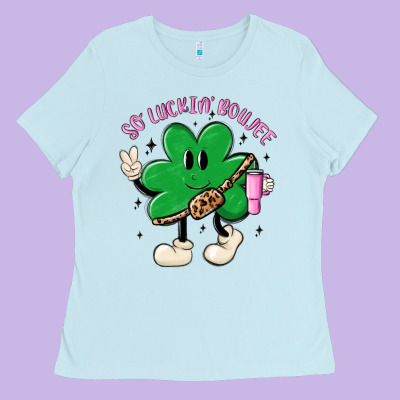 So Luckin Boujee Ladies Tee Designed By Maliassmallbusiness
