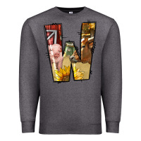Charcoal Heather farm life alphabet lowercase letters w Premium Sweatshirt - BundleAndBundleShop