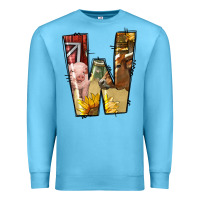 Ocean Blue farm life alphabet lowercase letters w Premium Sweatshirt - BundleAndBundleShop