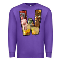 Purple farm life alphabet lowercase letters w Premium Sweatshirt - BundleAndBundleShop