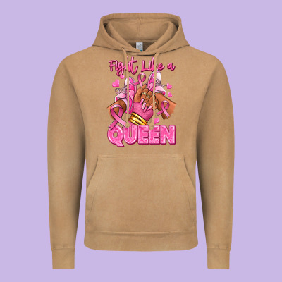 Survivor Queen Breast Cancer Afro Girl Sneakers Vintage Hoodie Designed By Ranaportraitstore