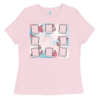 Bubblegum Pink add your text photo collage life Ladies Tee - MaliasSmallBusiness