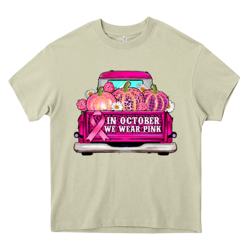 Truck In October We Wear Pink Heavy Core Tee by AdoDesignShop | Teevron