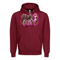 Burgundy find a cure Zipper Hoodie - FaDigitalArtStudio