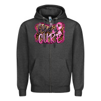 Charcoal Heather find a cure Zipper Hoodie - FaDigitalArtStudio