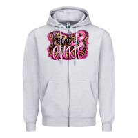 Heather Grey find a cure Zipper Hoodie - FaDigitalArtStudio