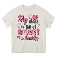 Cream my class is full of sweet hearts Heavy Core Tee - MaliasSmallBusiness