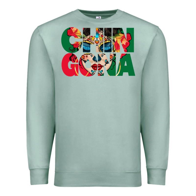 Chingona Sugar Skull Premium Sweatshirt by BundleAndBundleShop | Teevron