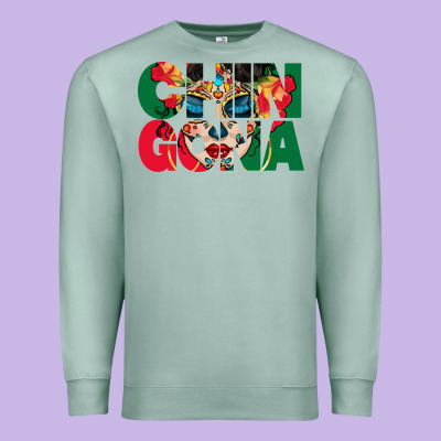 Chingona Sugar Skull Premium Sweatshirt Designed By Bundleandbundleshop