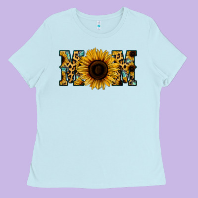 Sunflower Leopard Mom Ladies Tee Designed By Jasminsmagicworld