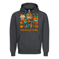 Smoke Happy Thanksgiving Coffee Cups Zipper Hoodie - FaDigitalArtStudio