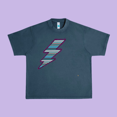 Purple Border Aztec Pattern Lightning Urban Heavy Tee Designed By Bettercallsaul