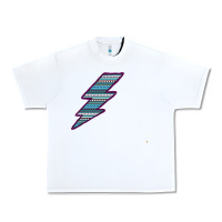 White Purple Border Aztec Pattern Lightning Urban Heavy Tee - Bettercallsaul