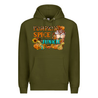 Army Green Pumpkin Spice Junkie Premium Hoodie - FaDigitalArtStudio