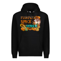 Black Pumpkin Spice Junkie Premium Hoodie - FaDigitalArtStudio