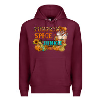 Burgundy Pumpkin Spice Junkie Premium Hoodie - FaDigitalArtStudio