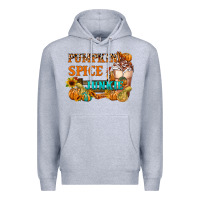 Heather Grey Pumpkin Spice Junkie Premium Hoodie - FaDigitalArtStudio