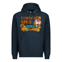 Navy Pumpkin Spice Junkie Premium Hoodie - FaDigitalArtStudio
