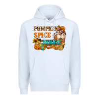 White Pumpkin Spice Junkie Premium Hoodie - FaDigitalArtStudio