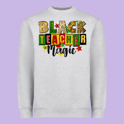 Black Teacher Magic Juneteenth Heavyweight Sweatshirt Designed By Cowgirlartshop