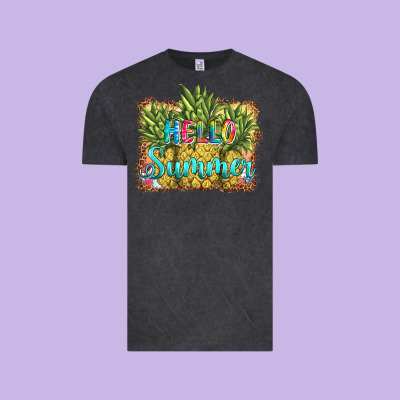 Hello Summer Pineapple Vintage Tee Designed By Barkaloodesign