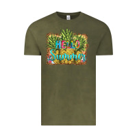 Vintage Olive hello summer pineapple Vintage Tee - BarkalooDesign