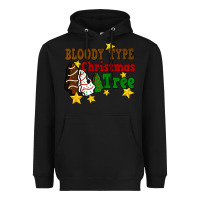 Black Bloody Type Christmas Tree Heavyweight Hoodie - FaDigitalArtStudio
