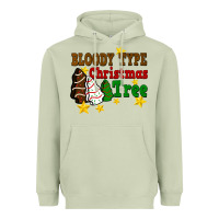 Matcha Bloody Type Christmas Tree Heavyweight Hoodie - FaDigitalArtStudio