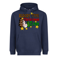 Navy Bloody Type Christmas Tree Heavyweight Hoodie - FaDigitalArtStudio