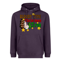 Plum Bloody Type Christmas Tree Heavyweight Hoodie - FaDigitalArtStudio