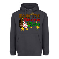 Smoke Bloody Type Christmas Tree Heavyweight Hoodie - FaDigitalArtStudio