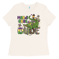 Bone mardi gras dude alligator Ladies Tee - MaliasSmallBusiness