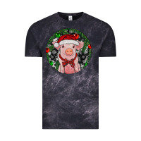 Cloud Black Sitting Pig Christmas Vintage Tee - RanaPortraitStore