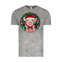 Cloud Rock Sitting Pig Christmas Vintage Tee - RanaPortraitStore