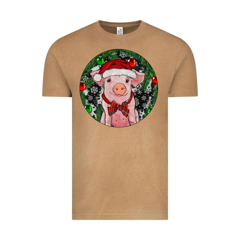 Sitting Pig Christmas Vintage Tee by RanaPortraitStore | Teevron