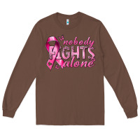 Chestnut nobody fights alone cancer Long Sleeve Tee - NancyCooperArtShop