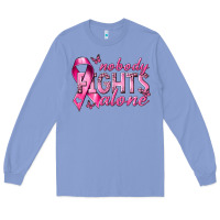 Colony Blue nobody fights alone cancer Long Sleeve Tee - NancyCooperArtShop