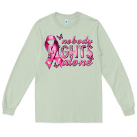 Matcha nobody fights alone cancer Long Sleeve Tee - NancyCooperArtShop