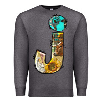 Charcoal Heather farm life alphabet lowercase letters j Premium Sweatshirt - BundleAndBundleShop