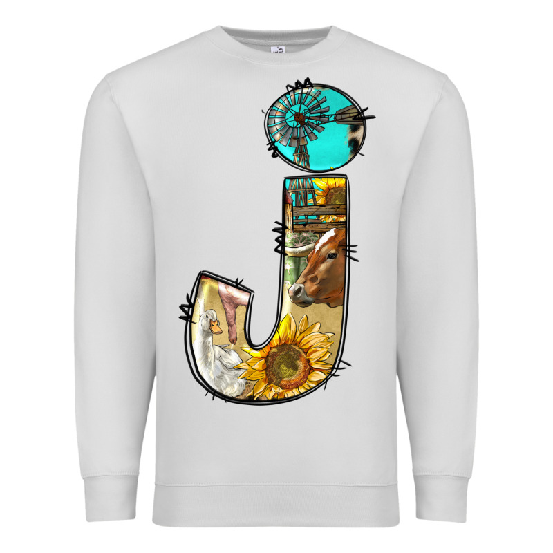 Farm Life Alphabet Lowercase Letters J Premium Sweatshirt by BundleAndBundleShop | Teevron