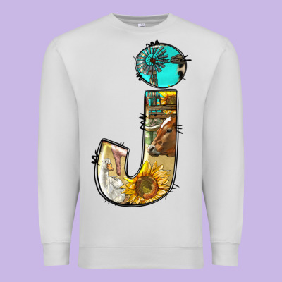 Farm Life Alphabet Lowercase Letters J Premium Sweatshirt Designed By Bundleandbundleshop