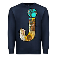 Navy farm life alphabet lowercase letters j Premium Sweatshirt - BundleAndBundleShop