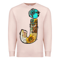 Pale Pink farm life alphabet lowercase letters j Premium Sweatshirt - BundleAndBundleShop