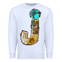 White farm life alphabet lowercase letters j Premium Sweatshirt - BundleAndBundleShop