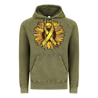 Vintage Olive Child Cancer Awareness Sunflower Vintage Hoodie - RanaPortraitStore