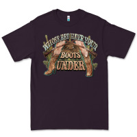 Plum whose bed have your boots under cowboy western Premium Tee - NancyCooperArtShop