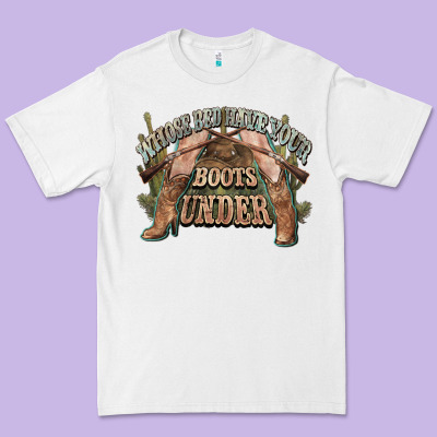Whose Bed Have Your Boots Under Cowboy Western Premium Tee Designed By Nancycooperartshop