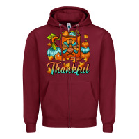 Burgundy Thankful Thanksgiving Coffee Mug Zipper Hoodie - FaDigitalArtStudio