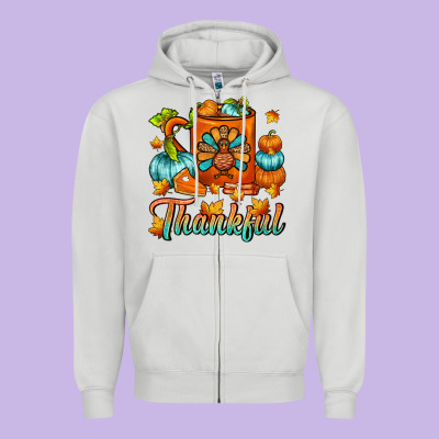 Thankful Thanksgiving Coffee Mug Zipper Hoodie Designed By Fadigitalartstudio