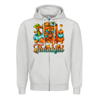Dove Grey Thankful Thanksgiving Coffee Mug Zipper Hoodie - FaDigitalArtStudio